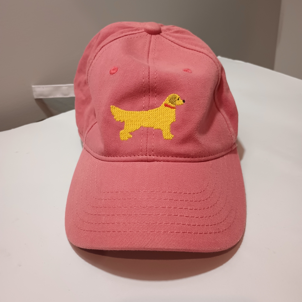 Harding Lane Pink Golden Retriever Dog Hat Adjustable Baseball Cap 100% Cotton